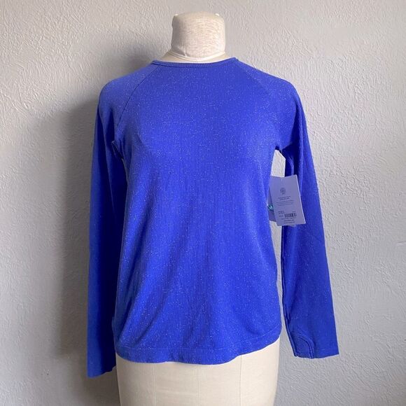 🪦 NWT Athleta Girl Power Up Shimmer Purple Top Size XXL - Picture 1 of 9